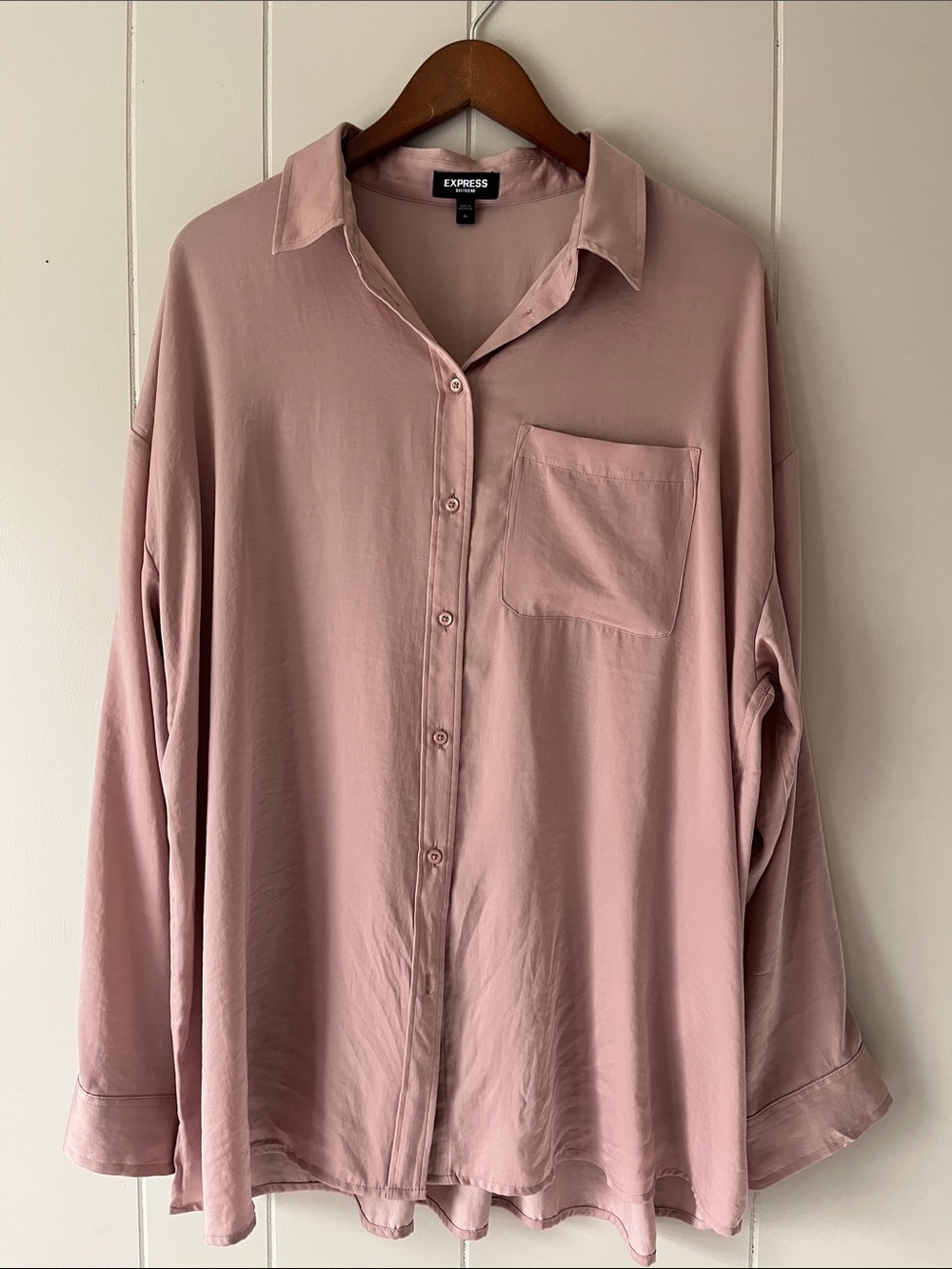 Express Blush Pink Button-Front Shirt